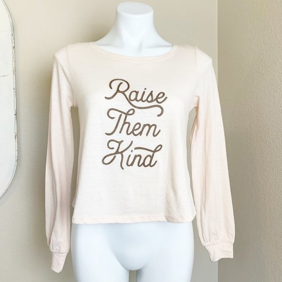 Mi Ami Tops - ❌SOLD❌ Mi Ami | Women's "Raise Them Kind" Graphic Crop Shirt | Size: XS